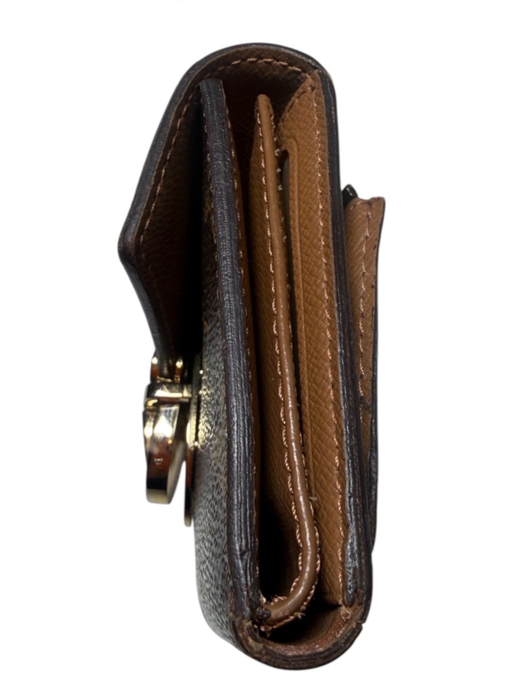 Louis Vuitton Monogram Compact Wallet in Dark Brown with Gold Hardware - Picture 9 of 11